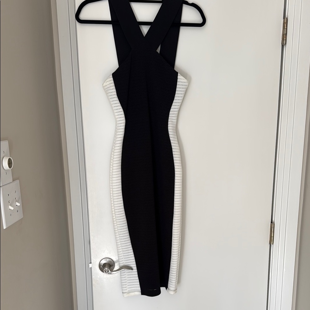 Elegant Black and White Women's Dress